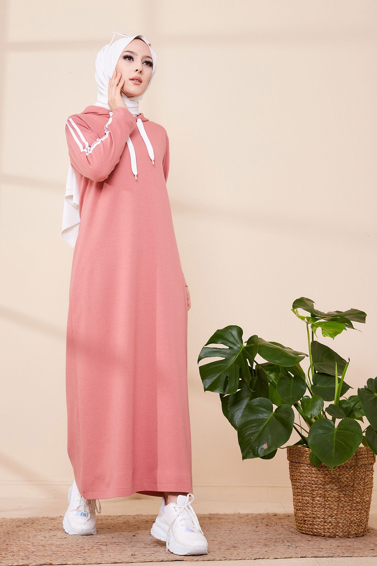 SERITLI ELBISE Pembe - 3227