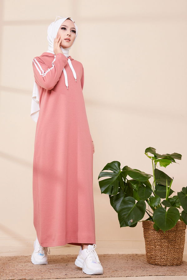 SERITLI ELBISE Pembe - 3227