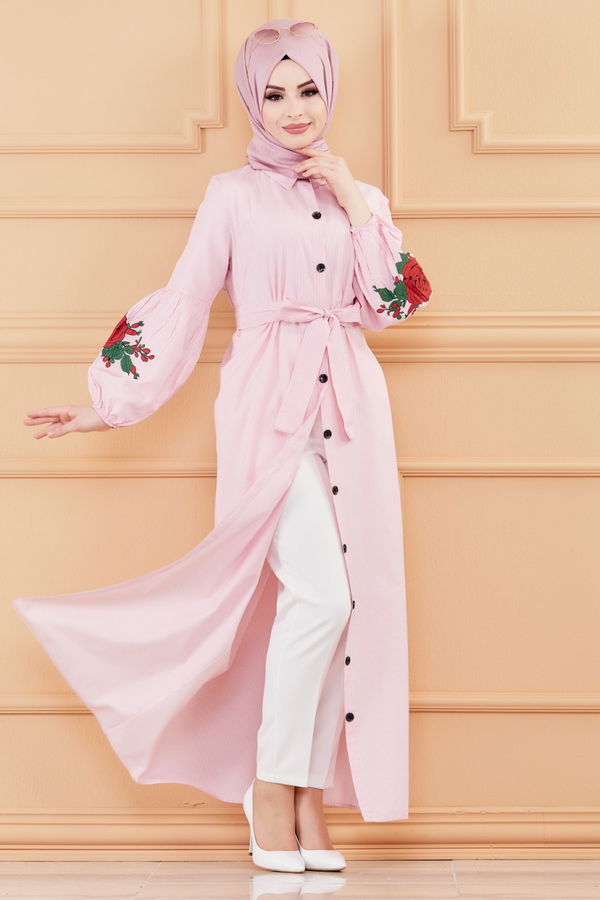 CIZGILI ELBISE Pembe - 9135