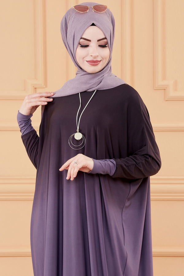 YARASA KOL ELBISE Lila - 20034