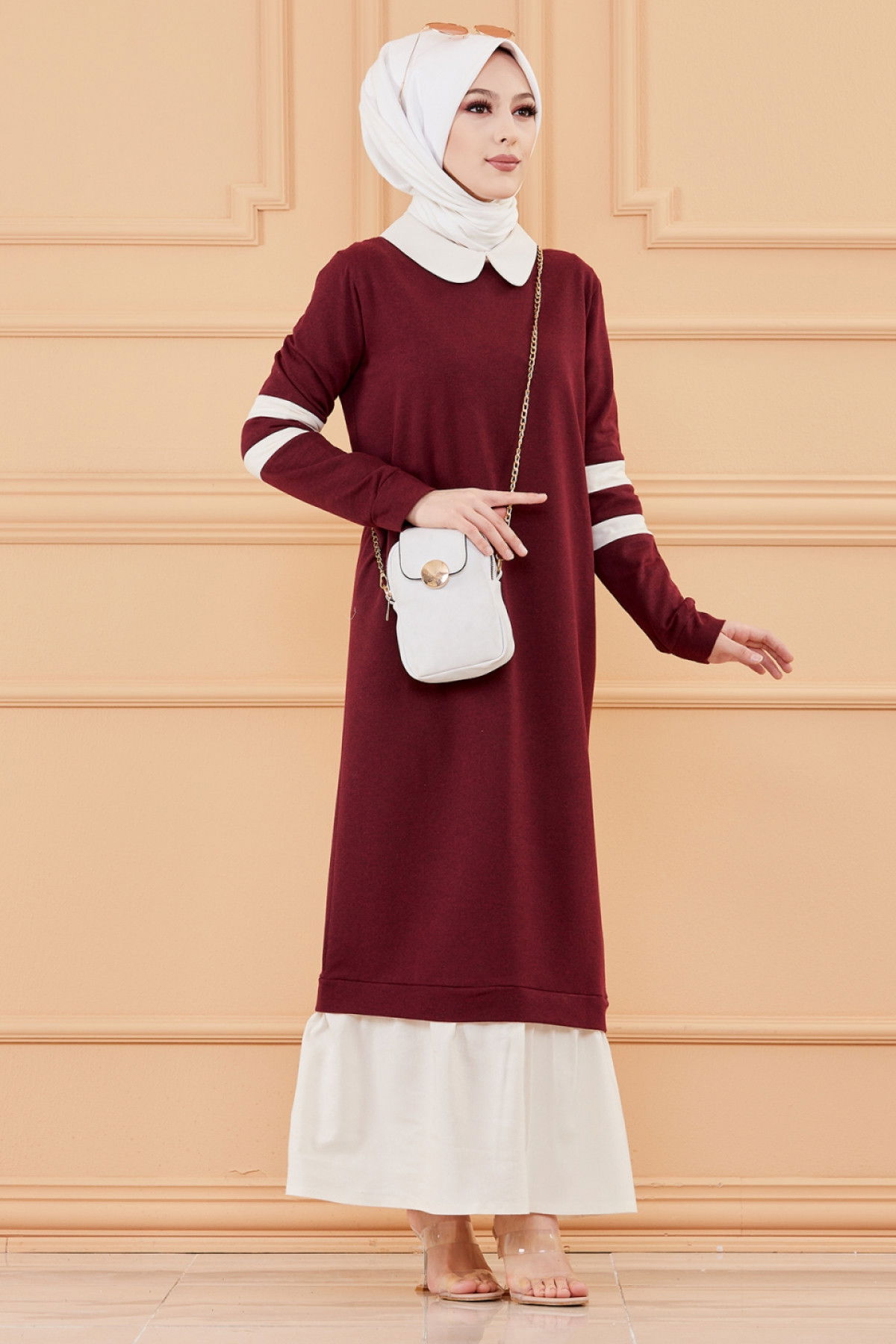 GARNILI ELBISE Bordo - 3080