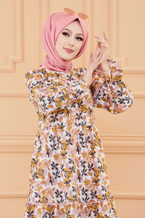 DESENLI ELBISE Pembe - 20108