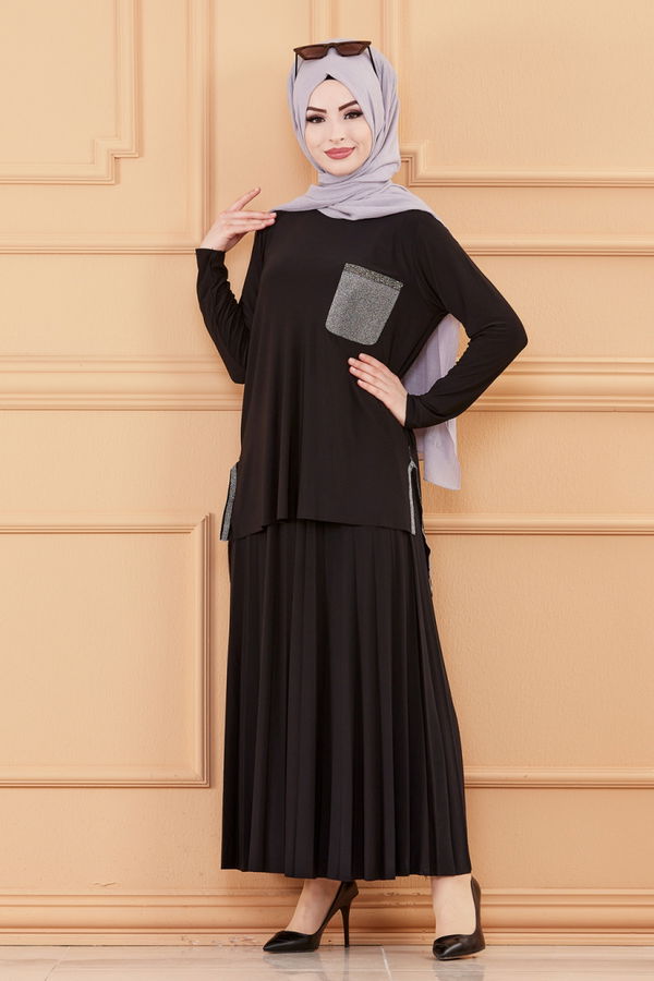 BLUZ ETEK Siyah - 20122 SİYAH