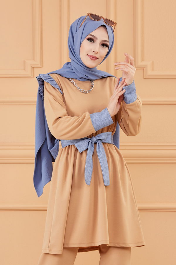 TUNIK PANTOLON Bej - 20128 BEJ