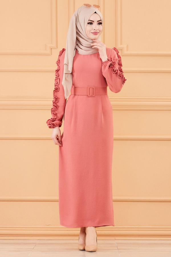 KOL DETAY.ELBISE Pembe - 20169