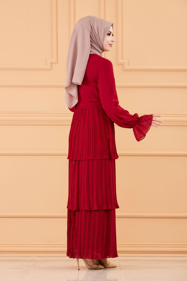 PILISELI ELBISE Bordo - 20269 BORDO