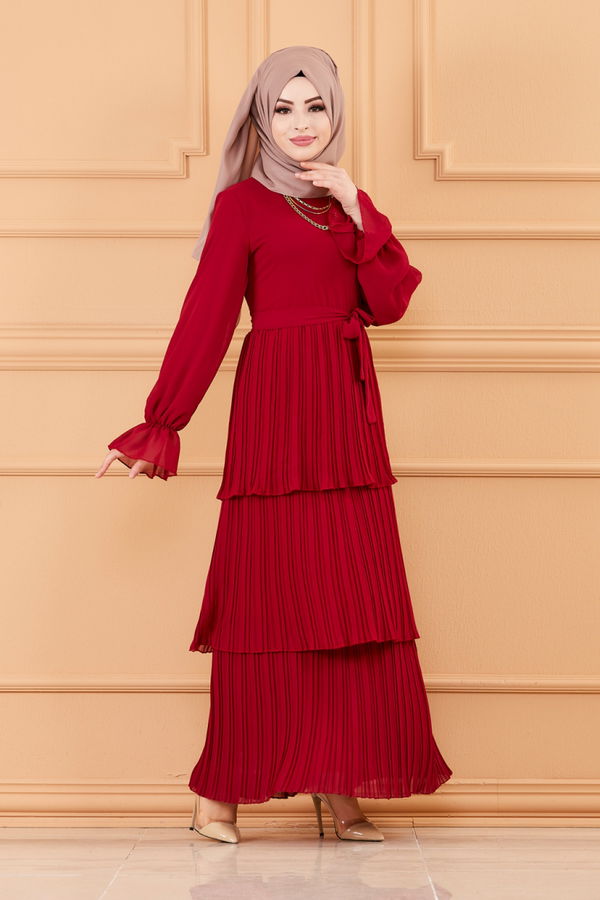 PILISELI ELBISE Bordo - 20269 BORDO