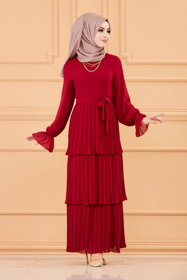 PILISELI ELBISE Bordo - 20269 BORDO