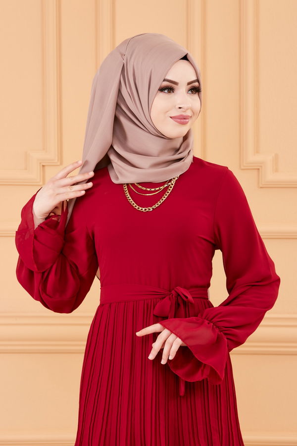 PILISELI ELBISE Bordo - 20269 BORDO