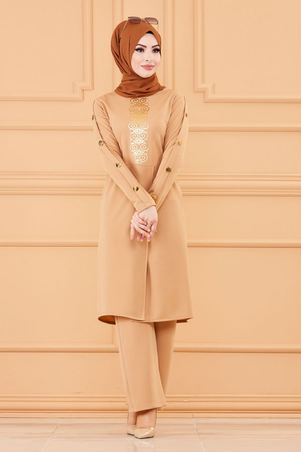 TUNIK PANTOLON Vizon - 3643 VİZON