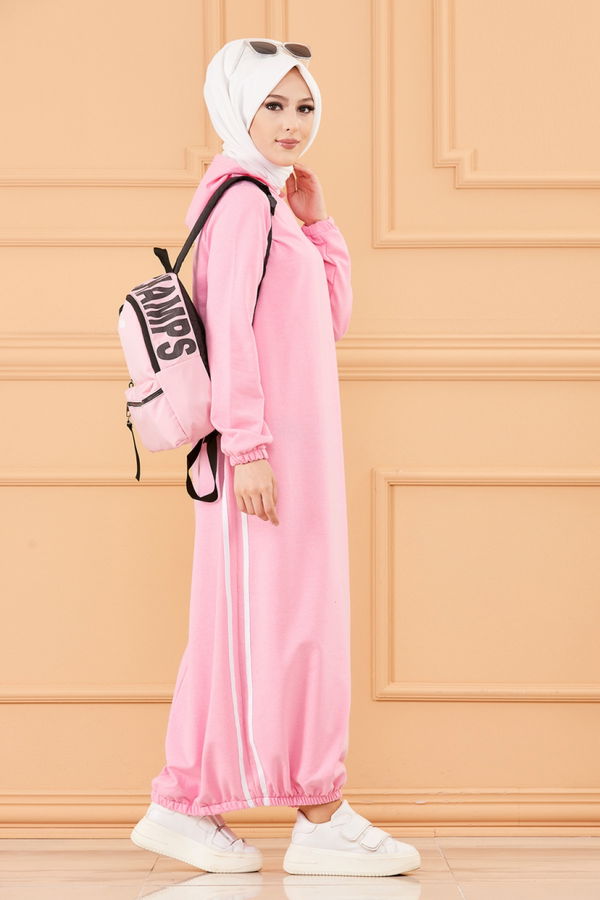 KAPSONLU ELBISE Pembe - 5257