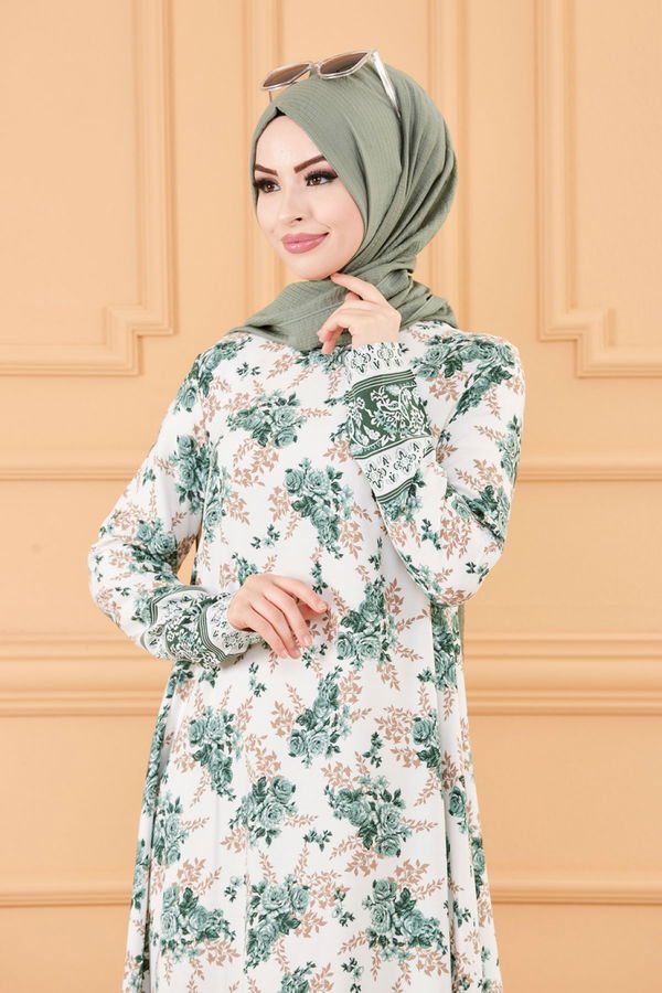 SULU DESENLI TUNIK Beyaz - 20598 BEYAZ