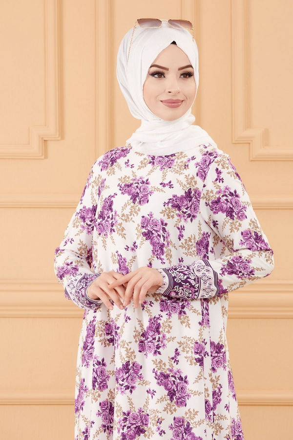 SULU DESENLI TUNIK Beyaz - 20598 BEYAZ