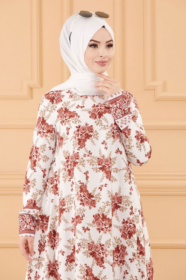 SULU DESENLI TUNIK Beyaz - 20598 BEYAZ