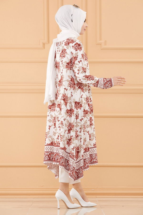 SULU DESENLI TUNIK Beyaz - 20598 BEYAZ