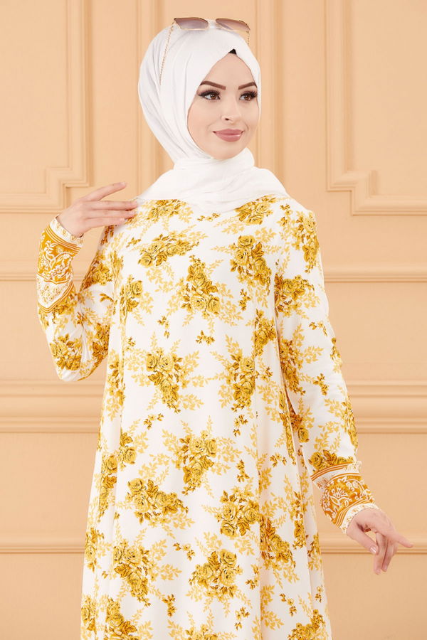 SULU DESENLI TUNIK Beyaz - 20598 BEYAZ