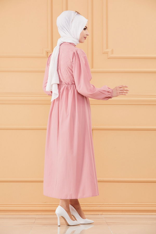 DESENLI ELBISE Pembe - 20163 PEMBE