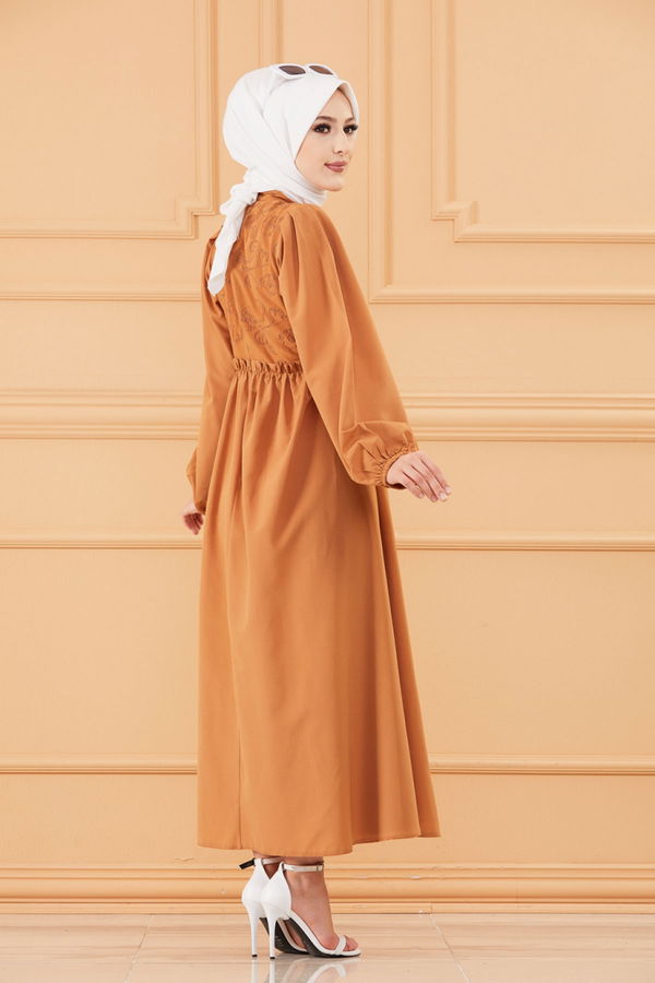 DESENLI ELBISE Taba - 20163 TABA