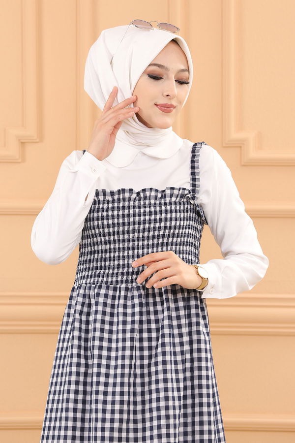 ASKILI ELBISE Lacivert - 3727 LACİVERT