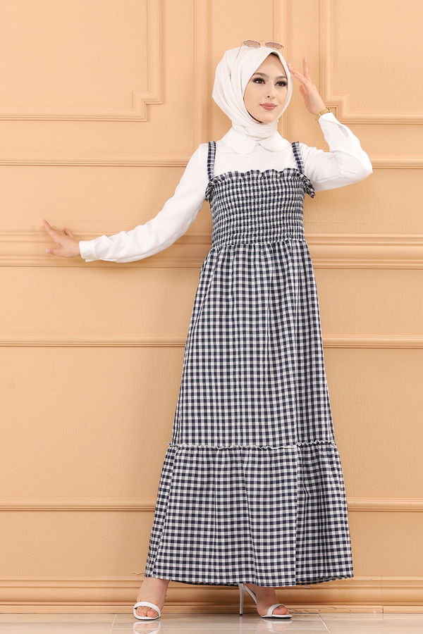 ASKILI ELBISE Lacivert - 3727 LACİVERT