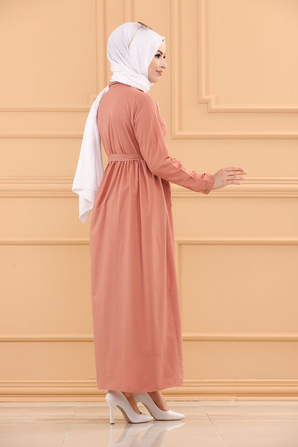 CEPLI ELBISE Pembe - 2696 PEMBE