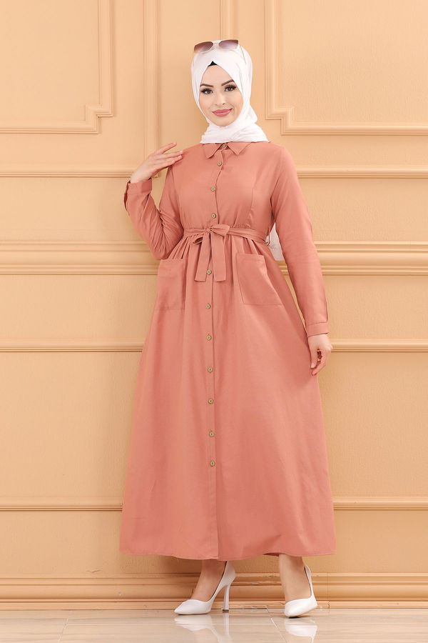 CEPLI ELBISE Pembe - 2696 PEMBE