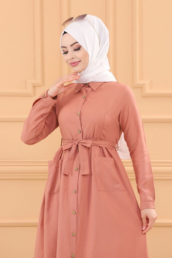 CEPLI ELBISE Pembe - 2696 PEMBE