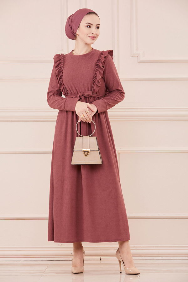 Fırfırlı Elbıse GUL - 20712 Pembe - 20712 PEMBE