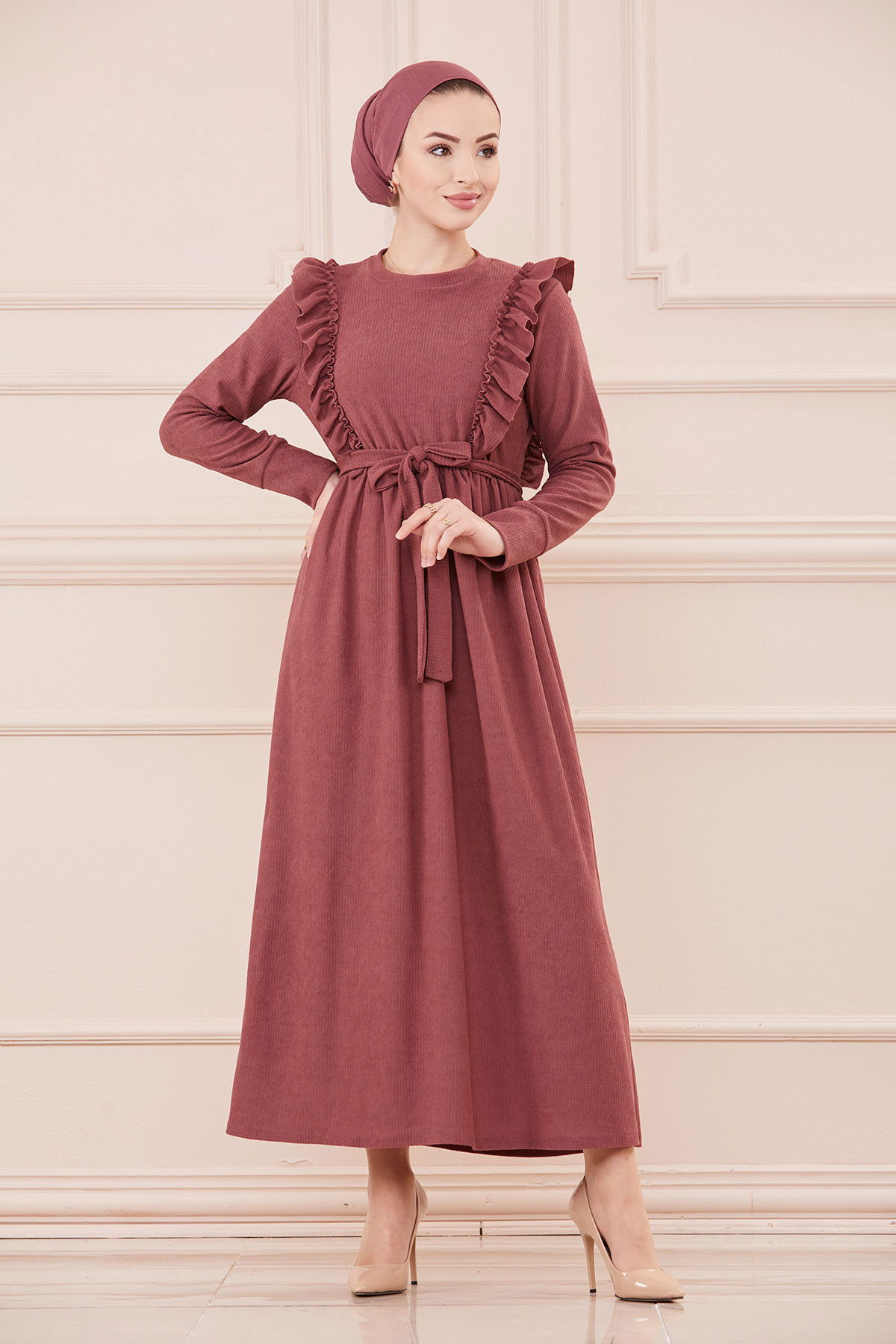 Fırfırlı Elbıse GUL - 20712 Pembe - 20712 PEMBE