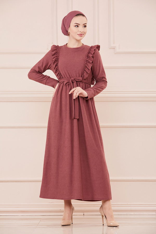 Fırfırlı Elbıse GUL - 20712 Pembe - 20712 PEMBE