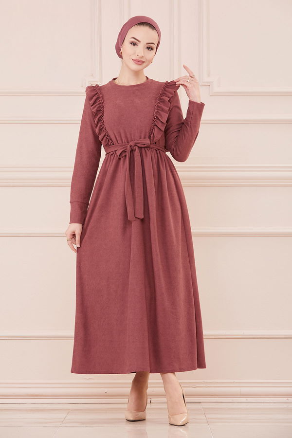 Fırfırlı Elbıse GUL - 20712 Pembe - 20712 PEMBE