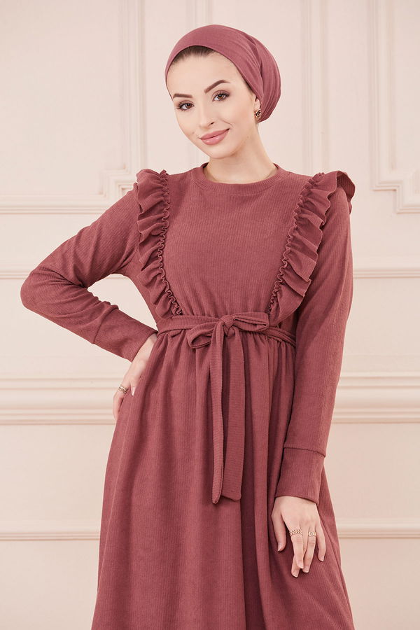 Fırfırlı Elbıse GUL - 20712 Pembe - 20712 PEMBE