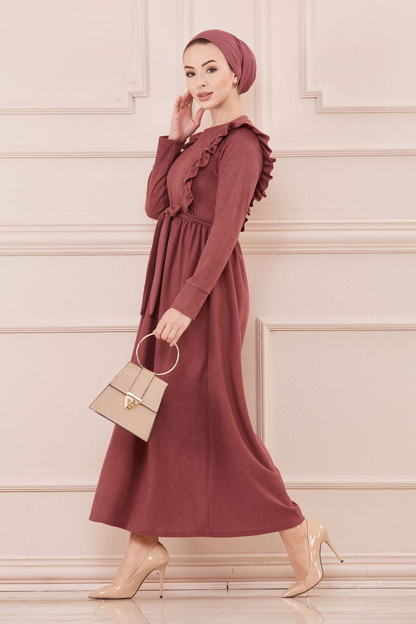 Fırfırlı Elbıse GUL - 20712 Pembe - 20712 PEMBE