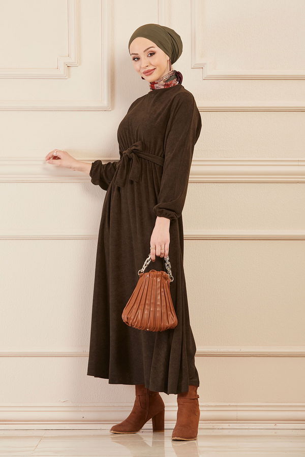 Kadıfe Elbıse HAKI - 20715 Haki - 20715 HAKİ