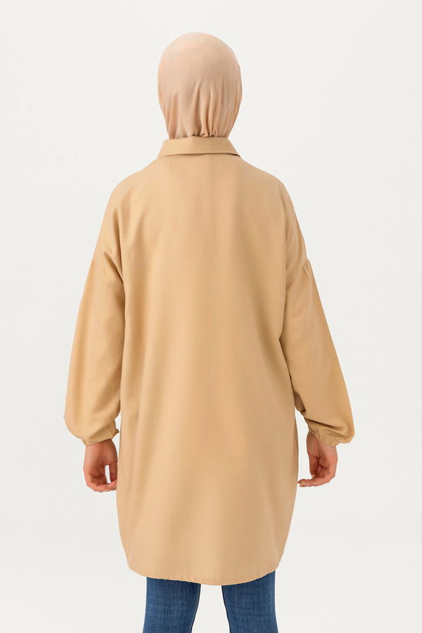 Kuş Gözlü Tunik Bej - 3479