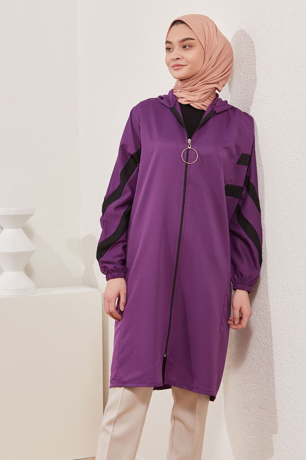 Fermuarlı Kap Mor - 3880