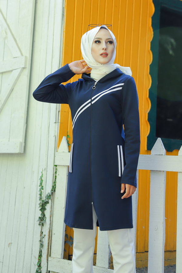 Şeritli Kap Lacivert - 4121 LACİVERT