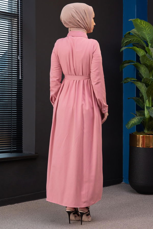 Nakışlı Elbise Pembe - 3531