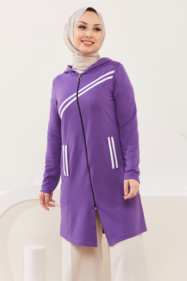 Şeritli Kap Mor - 4121 MOR