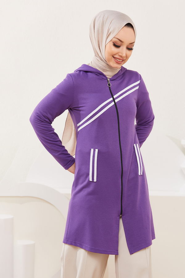 Şeritli Kap Mor - 4121 MOR