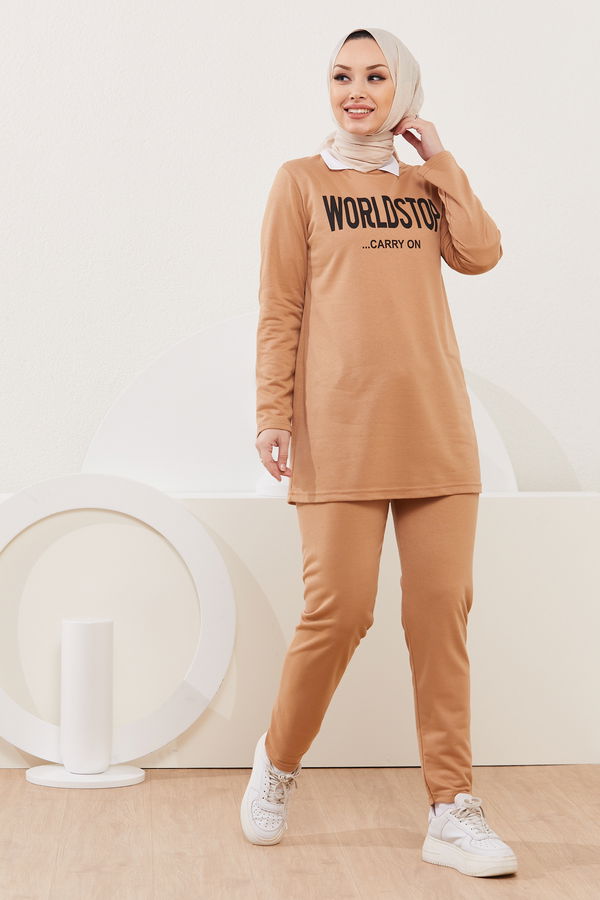 Tunik Pantolon Bej - 3939 BEJ