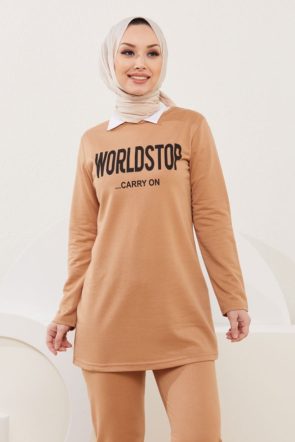 Tunik Pantolon Bej - 3939 BEJ