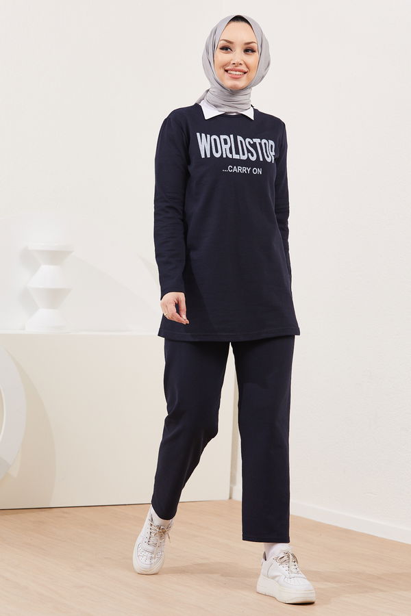 Tunik Pantolon Lacivert - 3939