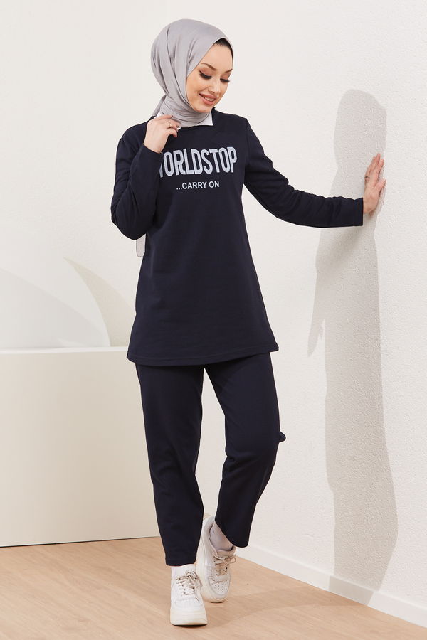 Tunik Pantolon Lacivert - 3939