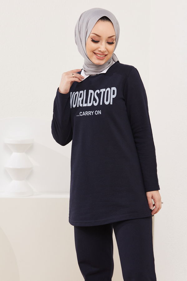 Tunik Pantolon Lacivert - 3939