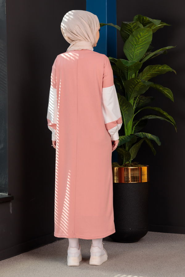 Garnılı Elbise Pembe - 3942 PEMBE