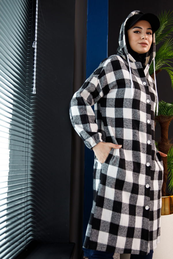 Düğmelı Kap Beyaz - 3854