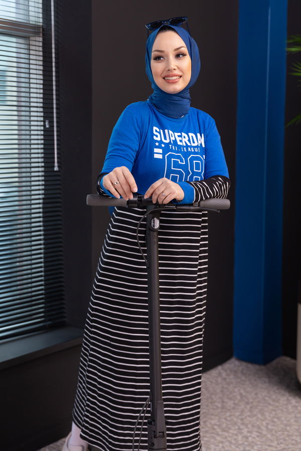 Elbıse SAKS - 3820 Mavi - 3820 MAVİ
