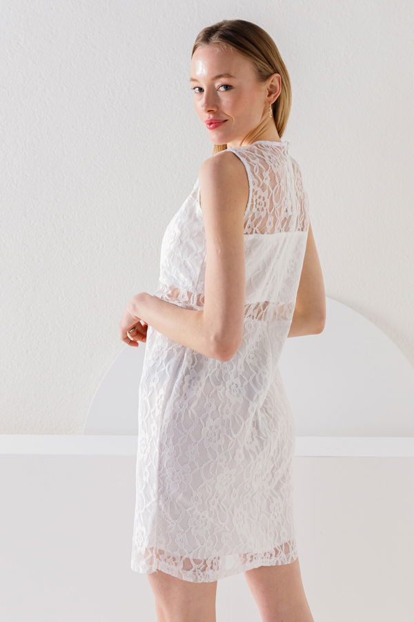 8574 ELBISE Beyaz - 8574