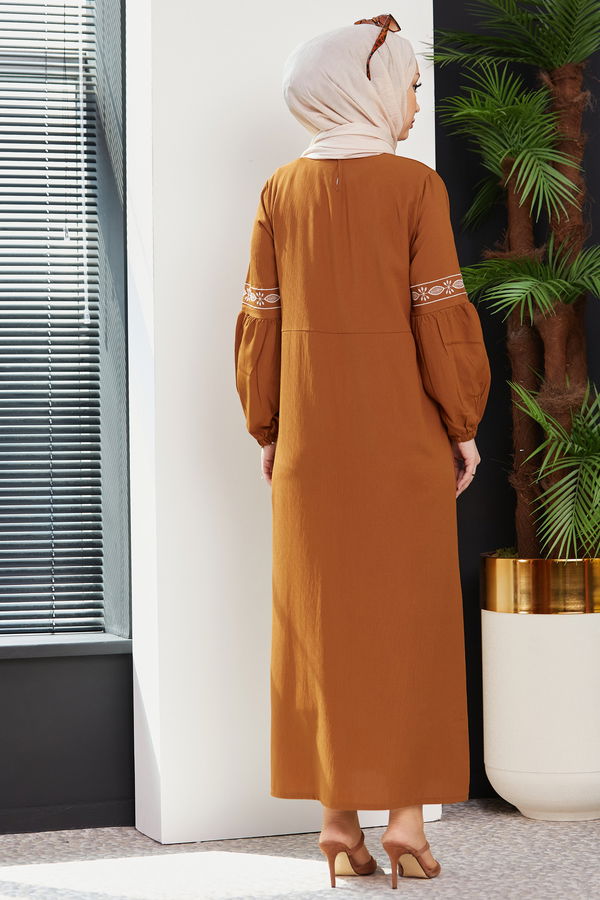NAKISLI ELBISE Taba - 3599